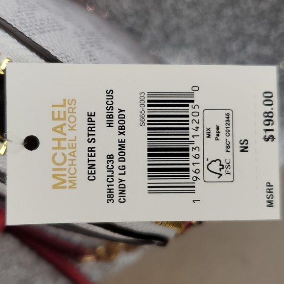 ๐HP๐ Michael Kors ๐NWT๐ Hibiscus Center Stripe Dome Crossbody Purse!๐๐๐ - Picture 16 of 16